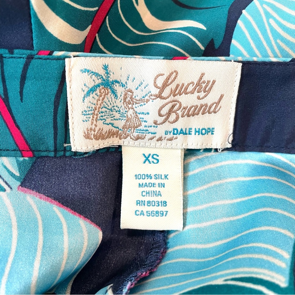 Lucky Brand by Dale Hope Silk Tropical Leaf Pants - Picture 9 of 11